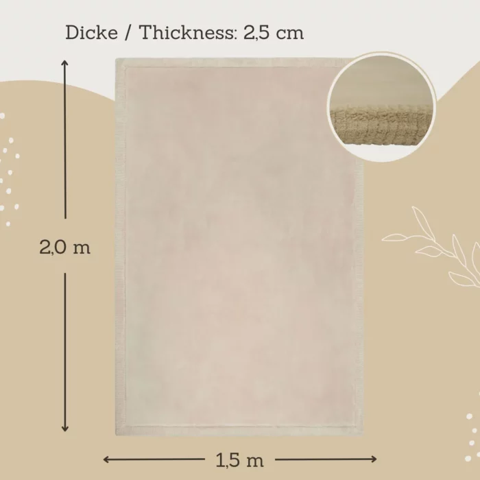 Hakuna Matte Wolkenweicher Kinderteppich L beige – Bild 3